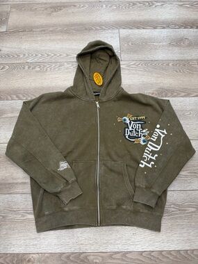 NWT Von Dutch olive green zip up hoodie
